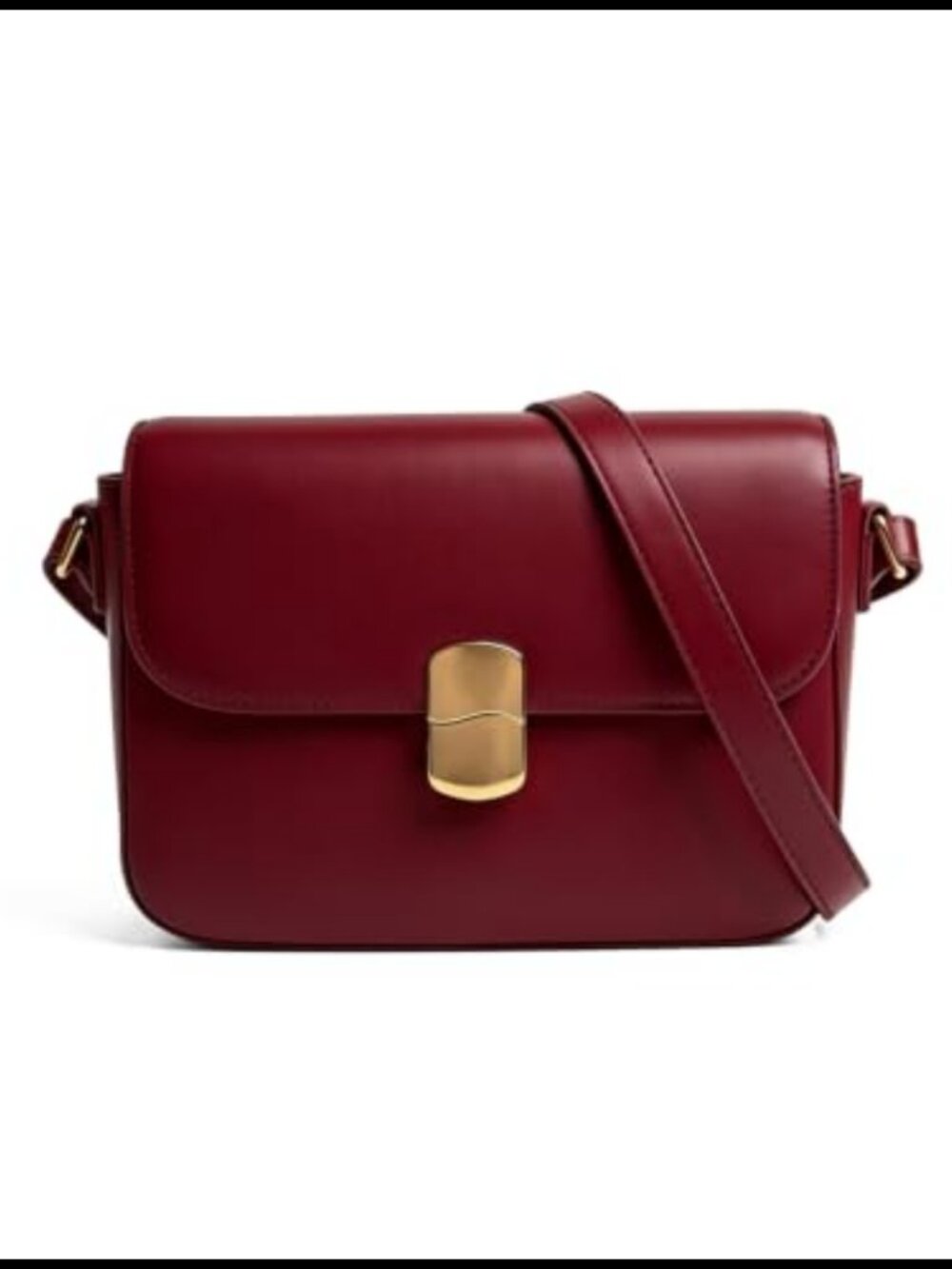 Vegan Leather Crossbody Bag Small Shoulder Purse Adjustable Strap